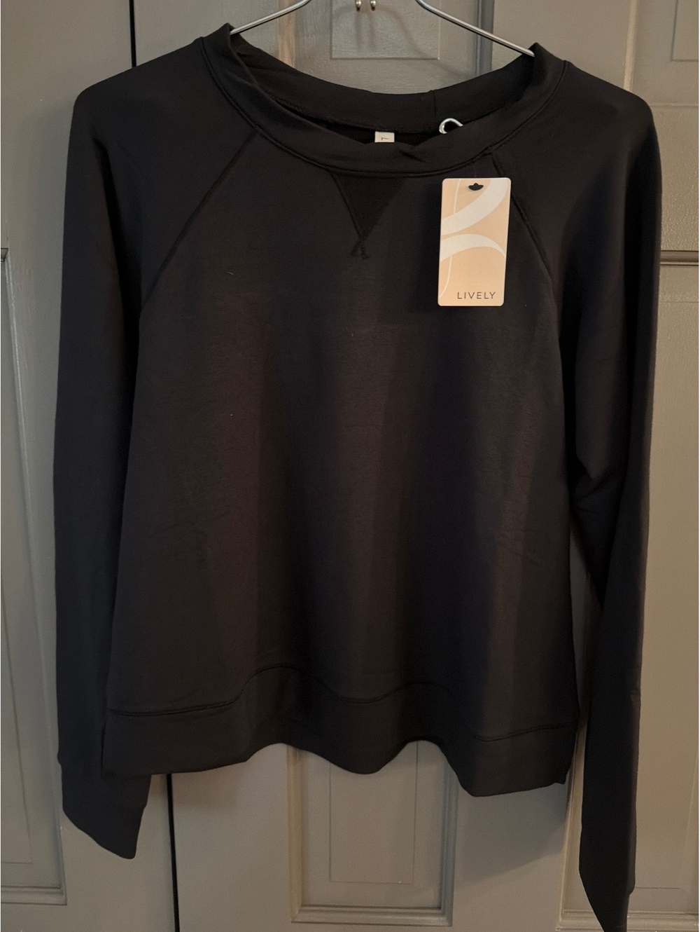 Lively Women's Jet Black Sweatshirt Size Small, New with Tags